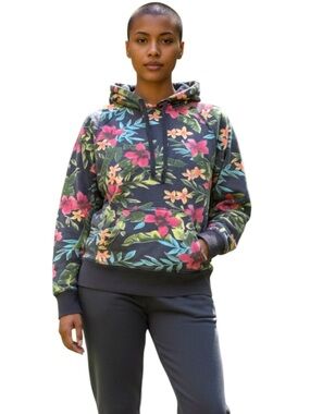 Unbranded Navy Multi-Colour Floral Hoodie (Made in Italy) (M)